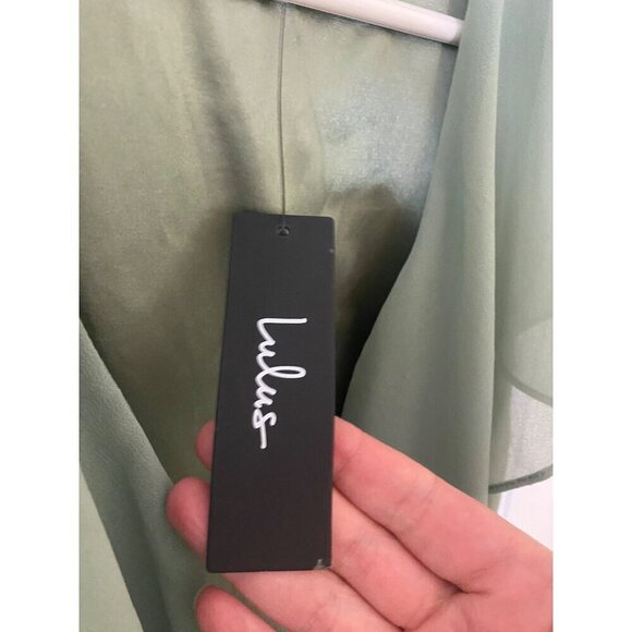 NWT Lulu's Women's Sage Flutter Sleeve Wrap Maxi Dress - Small - Picture 3 of 15